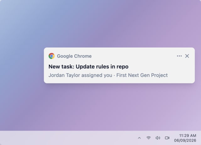 High Priority Task Assignment — Web push (Windows)