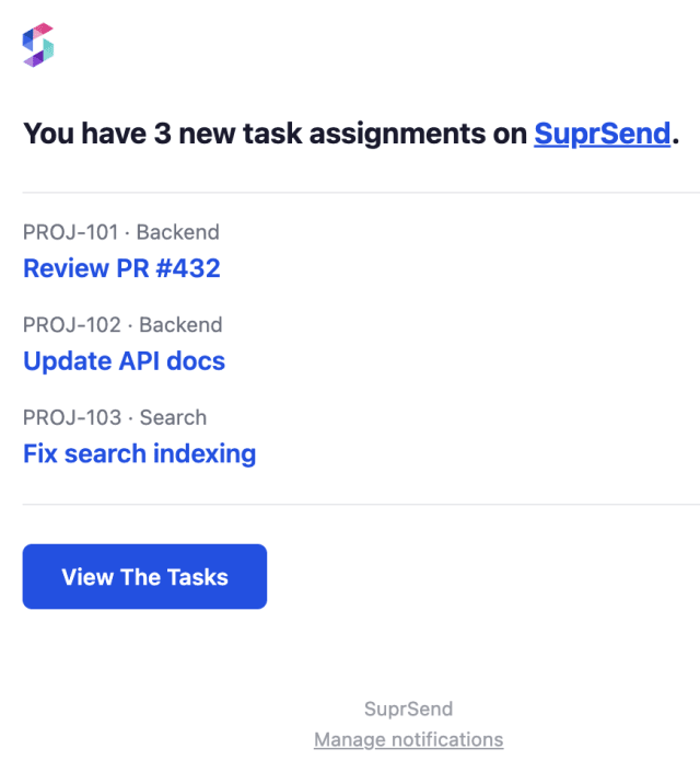 Standard Priority Task Assignment — Email