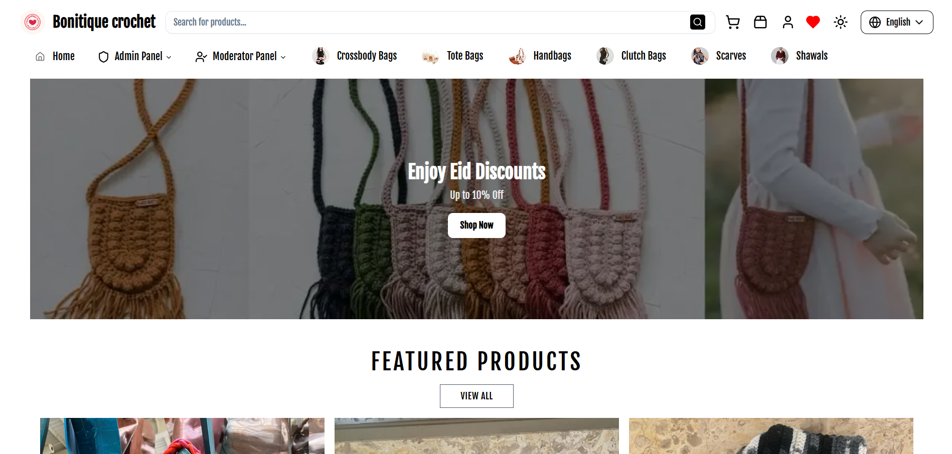 Screenshot of Bonitique Crochet: Handmade Elegance, Crafted with Love project