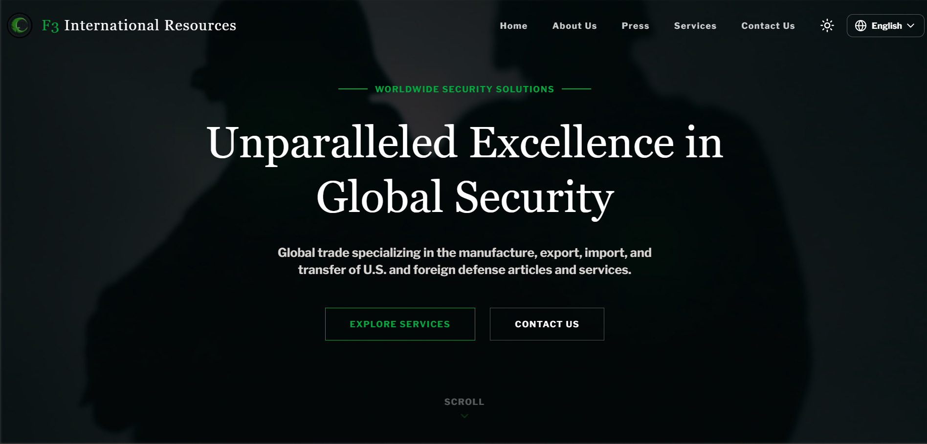 Screenshot of F3 International Resources: Integrated Security & Advanced Systems project