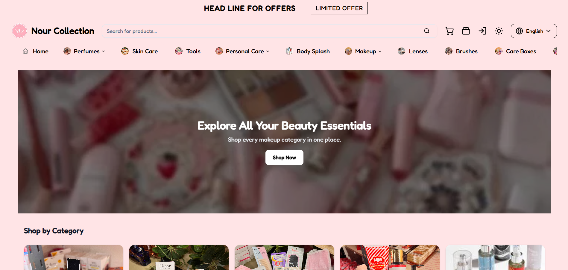 Screenshot of Nour Collection: Beauty Refined, Elegance Delivered project