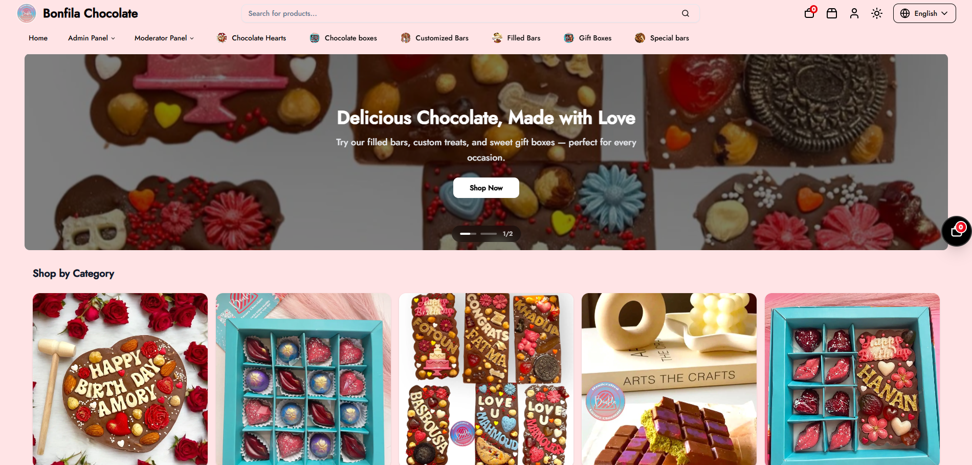 Screenshot of Bonfila Chocolate: Premium Chocolate Experience Delivered project