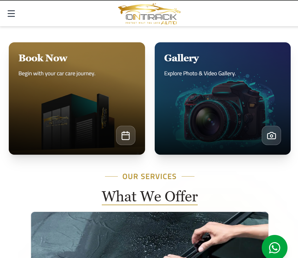 Screenshot of On-Track Auto: Complete Car Services Platform project