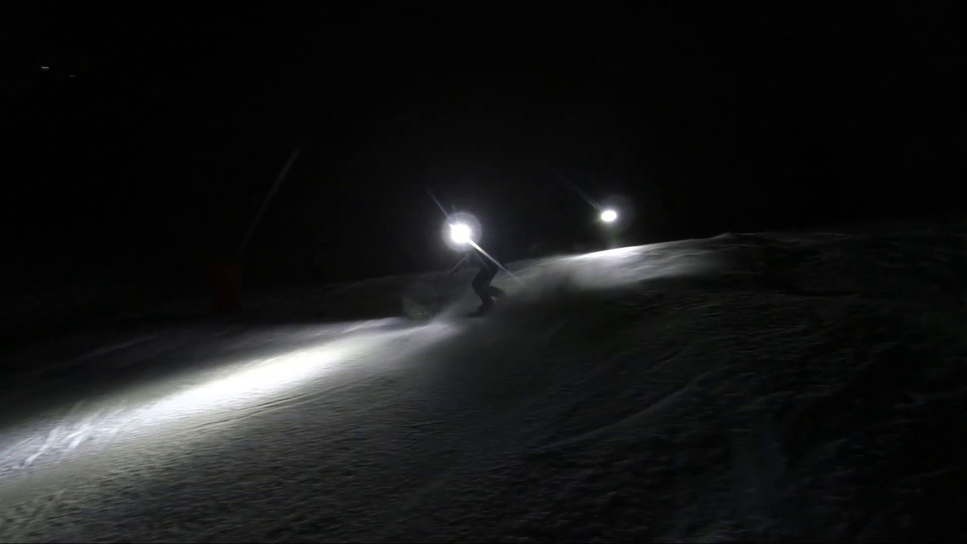 night skiing in french mountains