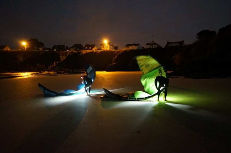 kite surf by night clement huot john bretagne