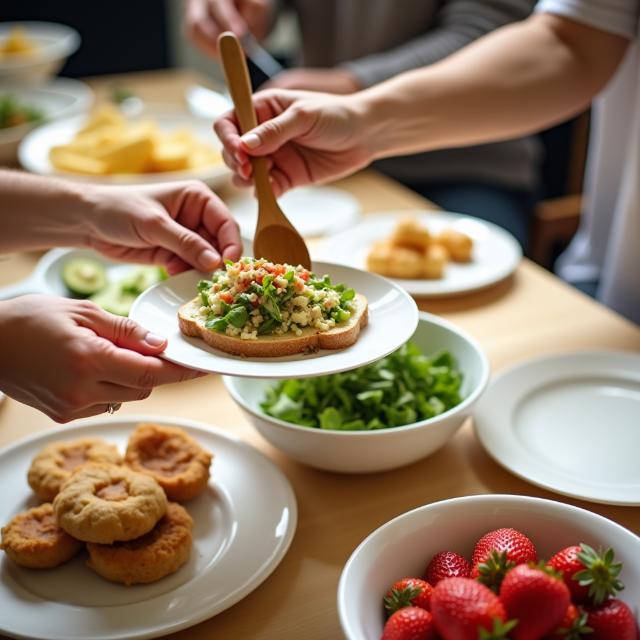 Varios platos de comida vegetariana