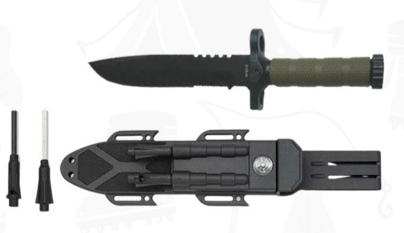 CUCHILLO TACTICO CON ESTUCHE Y PEDERNAL