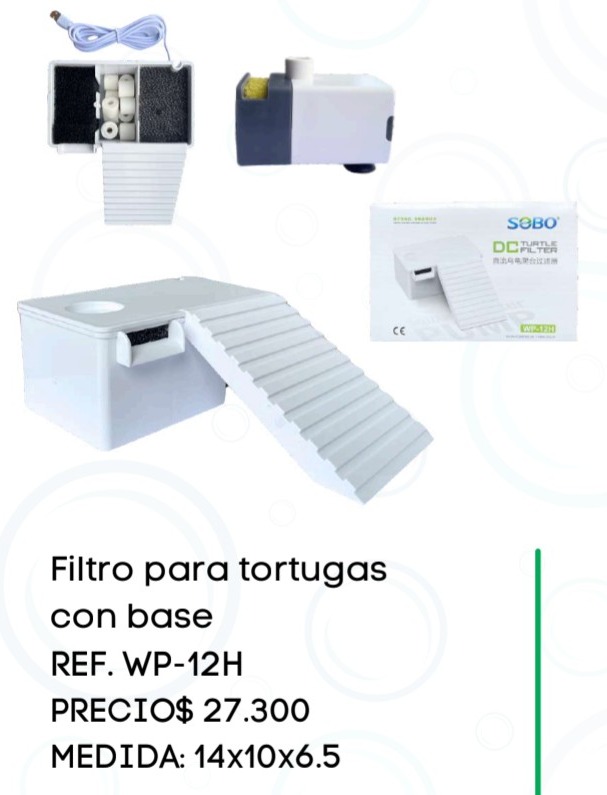 FILTRO PARA TORTUGAS CON BASE MARCA SOBO MODELO WP-12H