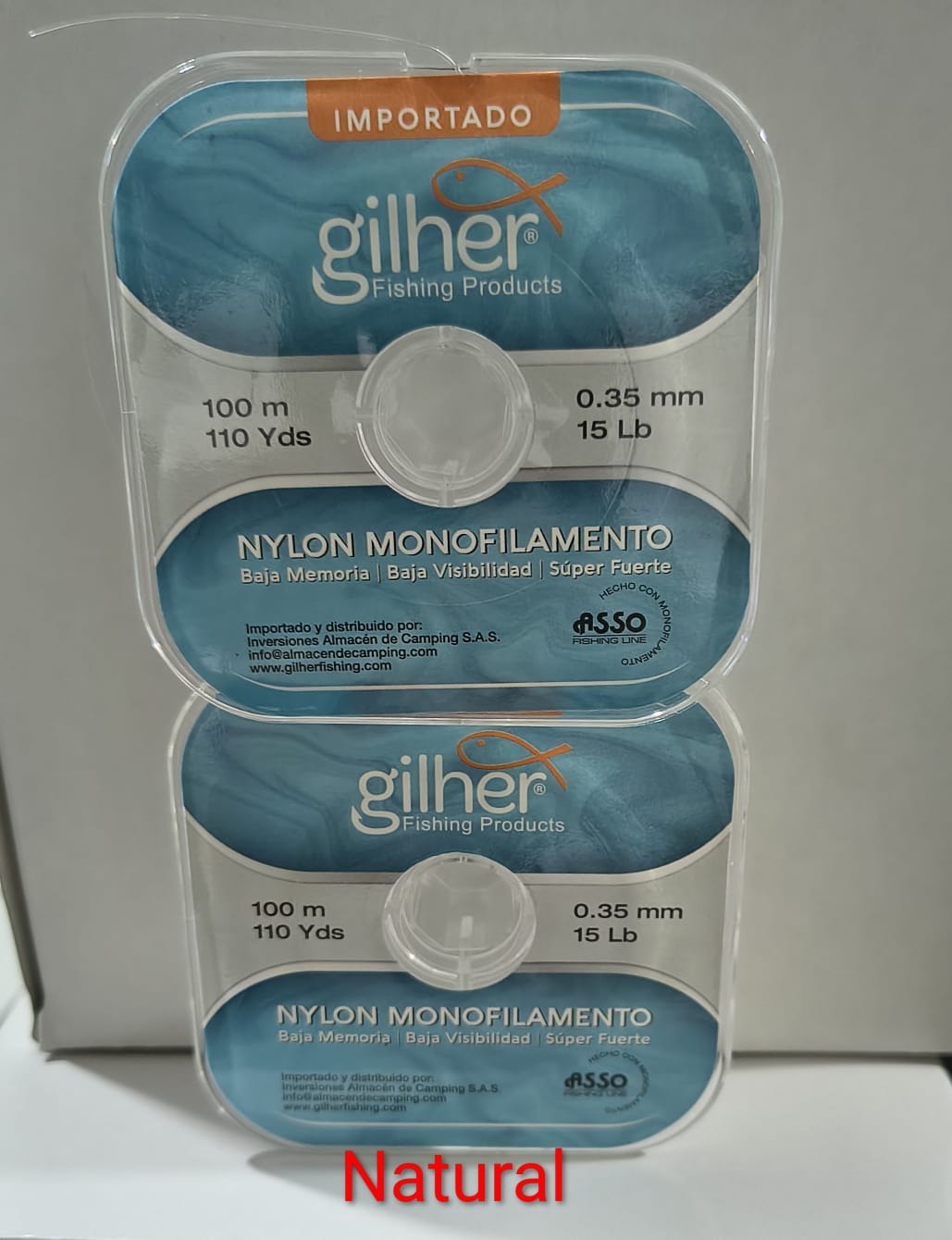 NAILON MARCA GILHER 15 LIBRAS , 0.35MM NATURAL