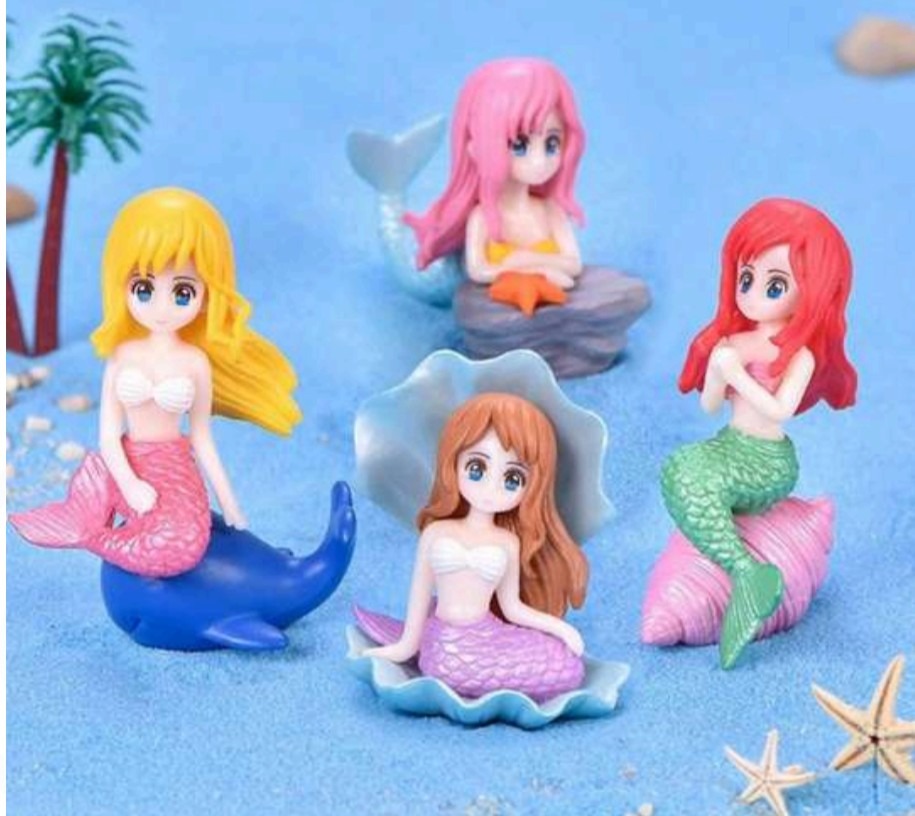 JUEGO DE SIRENITAS X 4 DECORACION PARA ACUARIO
