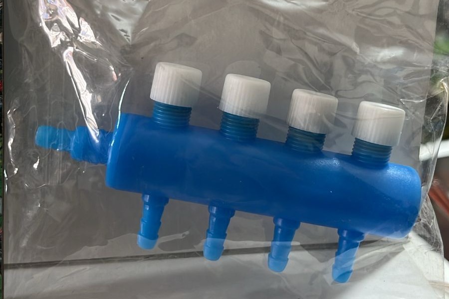 LLAVE PARA SUMINISTRO DE AIRE PARA ACUARIO POR 4 SALIDAS MD. QF-24-4