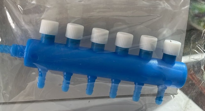 LLAVE PARA SUMINISTRO DE AIRE PARA ACUARIO POR 6 SALIDAS MD. QF-24-6