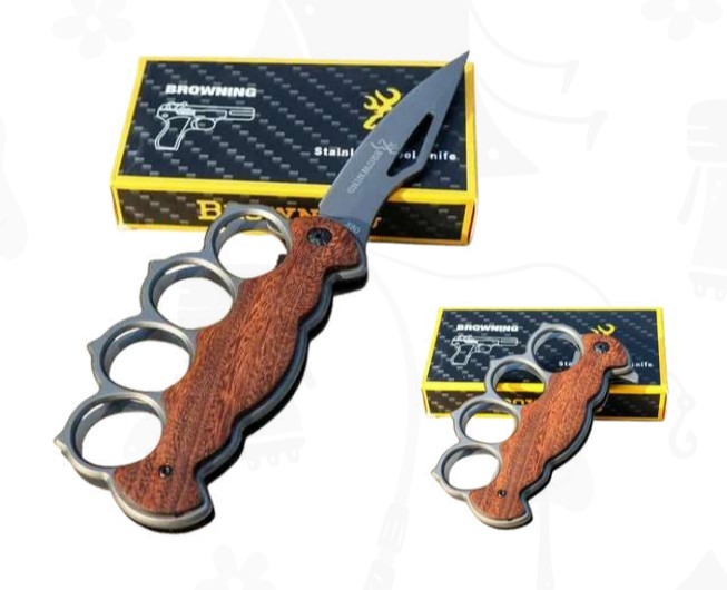 NAVAJA MANOPLA MARCA BROWNING MODELO X-80 CACHA DE MADERA