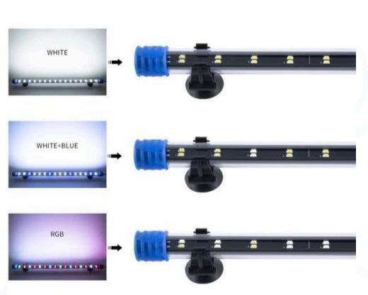 LAMPARA LED SUMERGIBLE PARA ACUARIO MODELO DEE-T5 LUZ BLANCA CON AZUL 50 LED