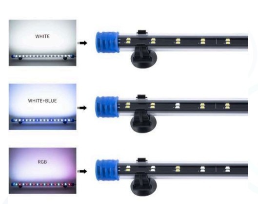 LAMPARA LED SUMERGIBLE PARA ACUARIO MODELO DEE-T4 LUZ BLANCA CON AZUL 40 LED