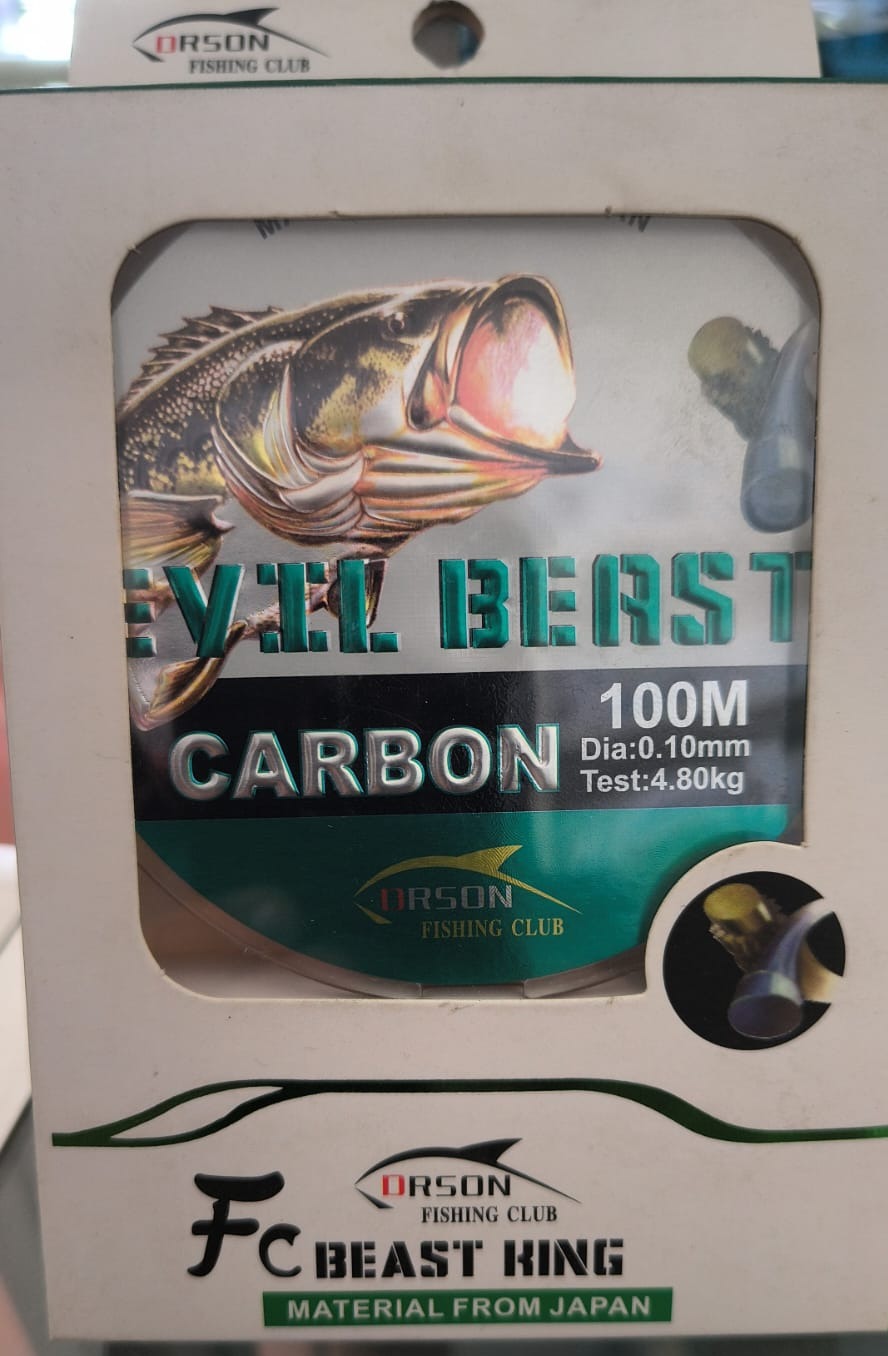 NAILON EVIL BEAST CARBON 100METROS 7.5 LIBRAS TRNSPARENTE