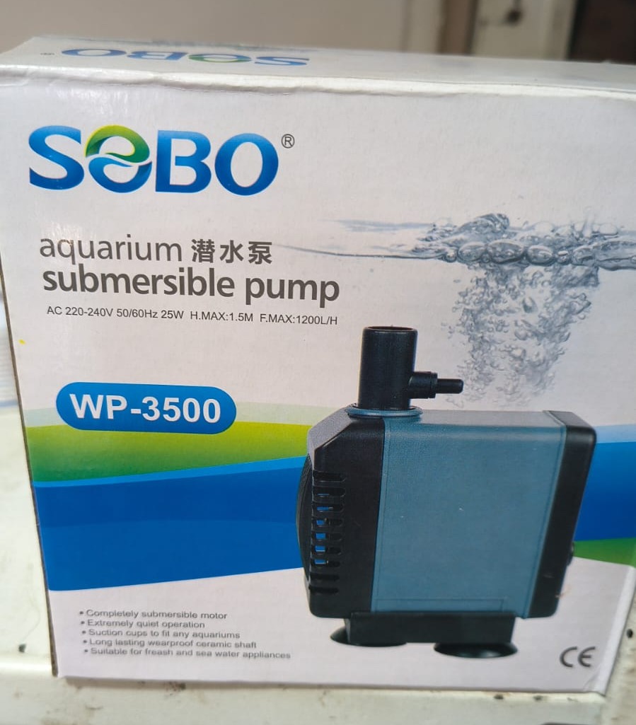 MOTOR BOMBA SUMERGIBLE PARA FUENTE MODELO WP-3500 MARCA SOBO ALTURA 1.2 METROS