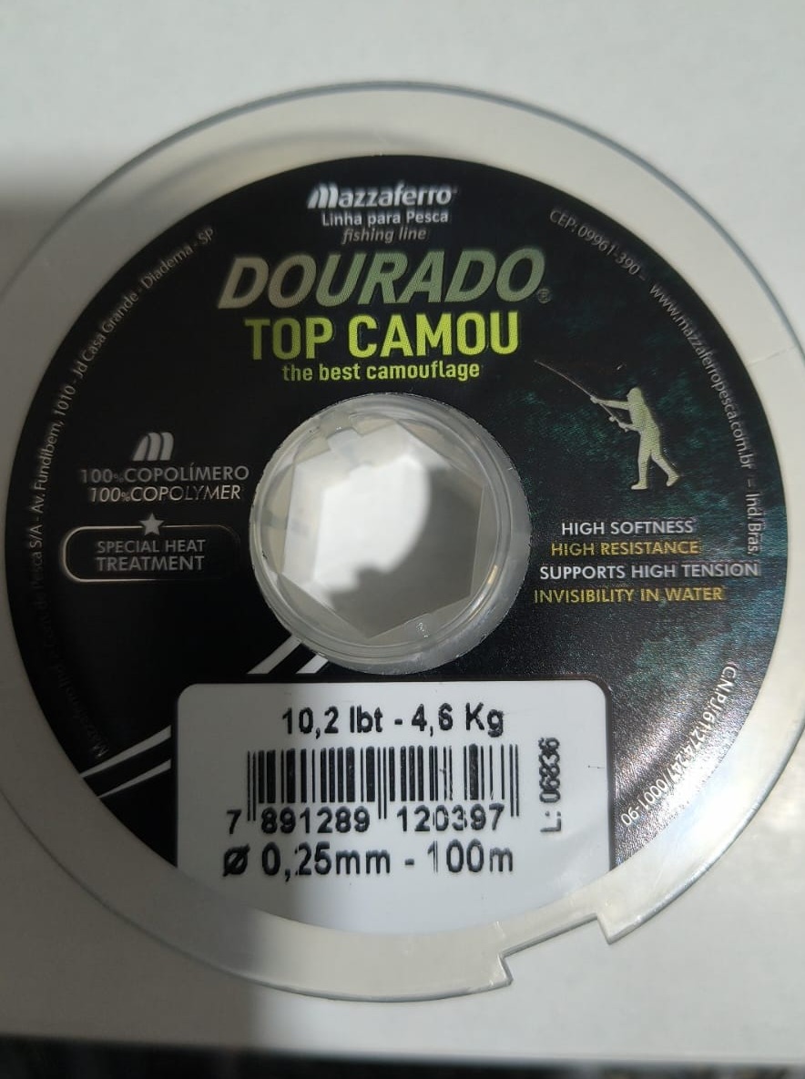 NAILON DOURADO VERDE NEGRO 10.2 LIBRAS