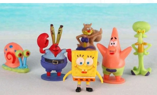 JUEGO DE BOB ESPONJA PAQUETE X 6 MINI