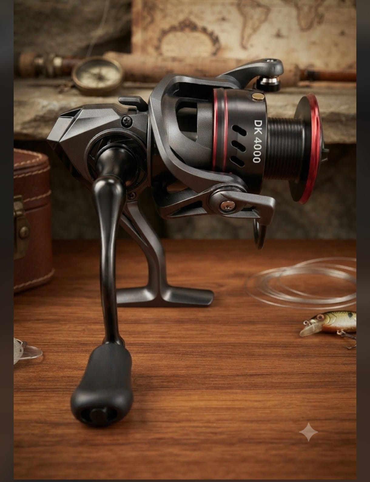 CARRETE DK 4000 NEGRO CON ROJO