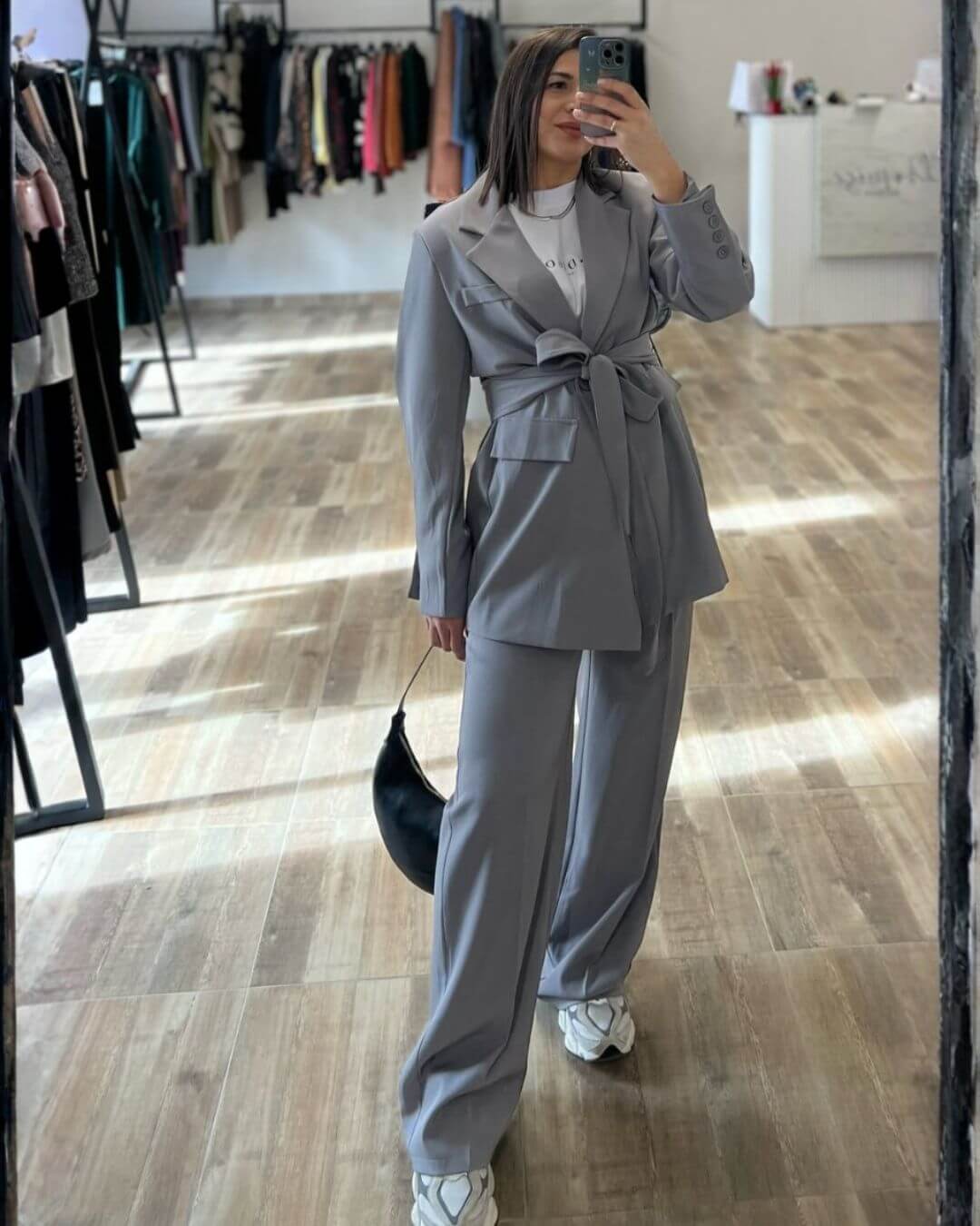 Γυναικείο κοστούμι γκρι - Promise Boutique Αλμυρός