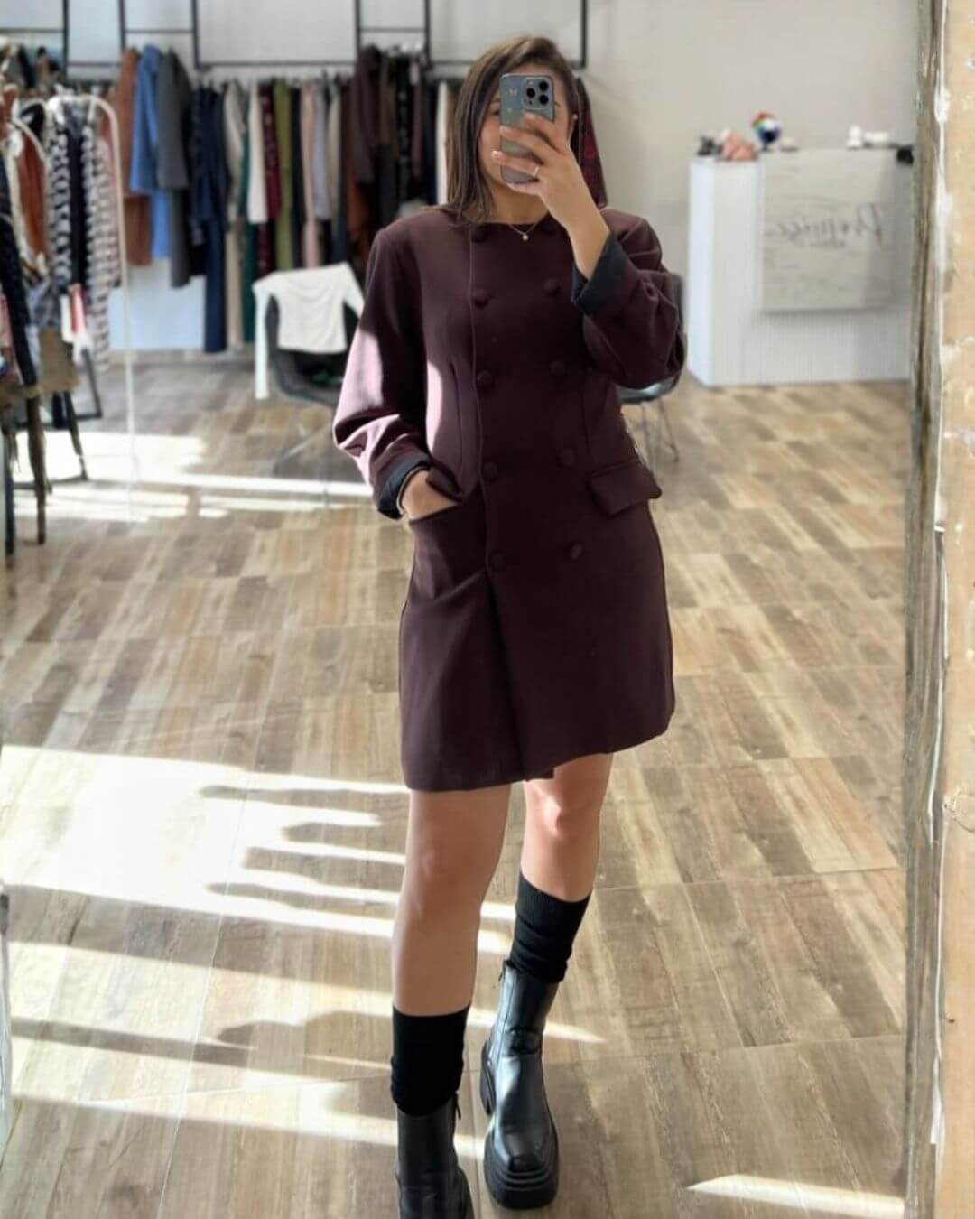 Καφέ γυναικείο φόρεμα - Μόδα Αλμυρός