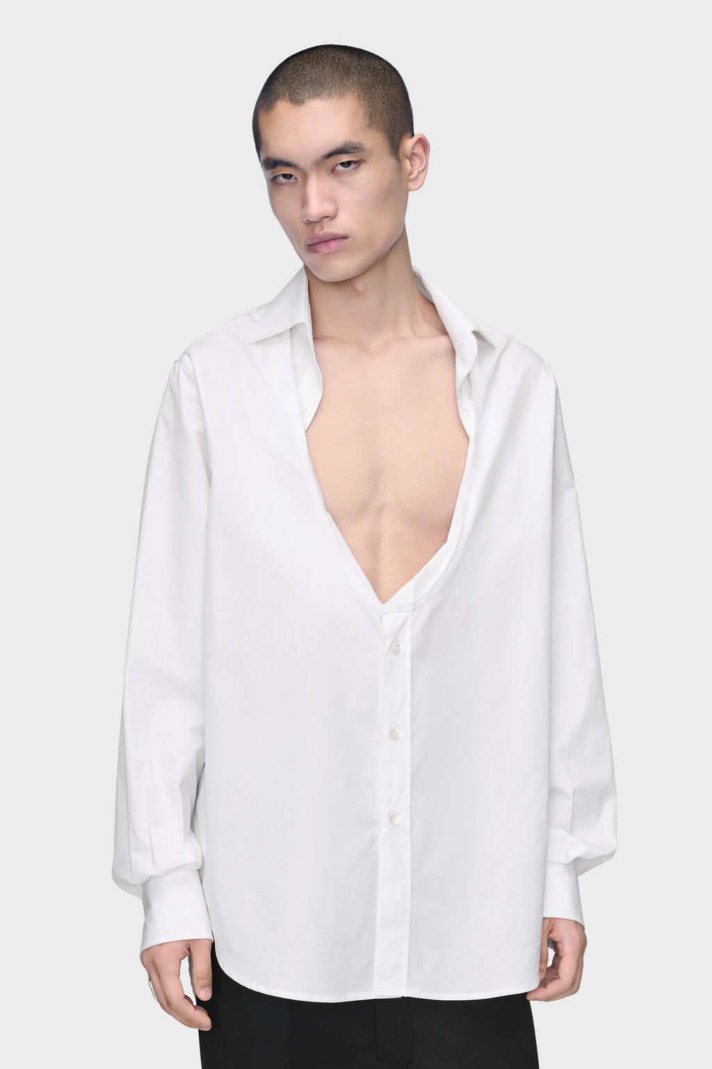 Folded Collar Cotton Shirt 2