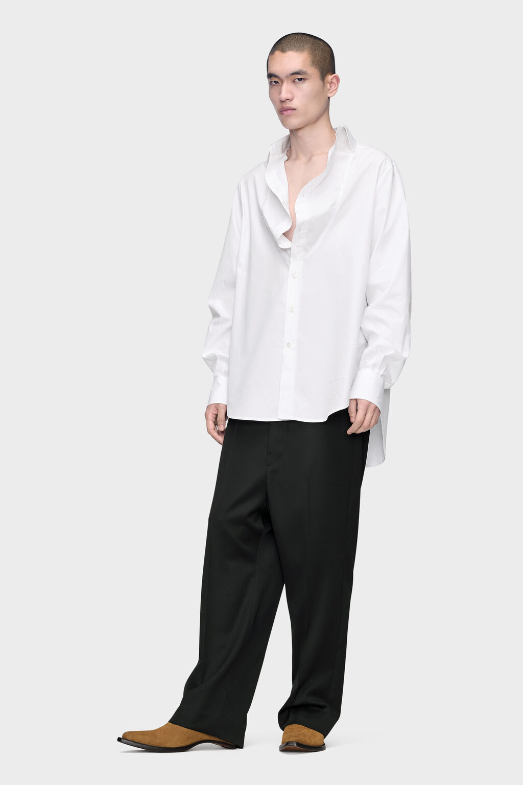 Folded Collar Cotton Shirt 4