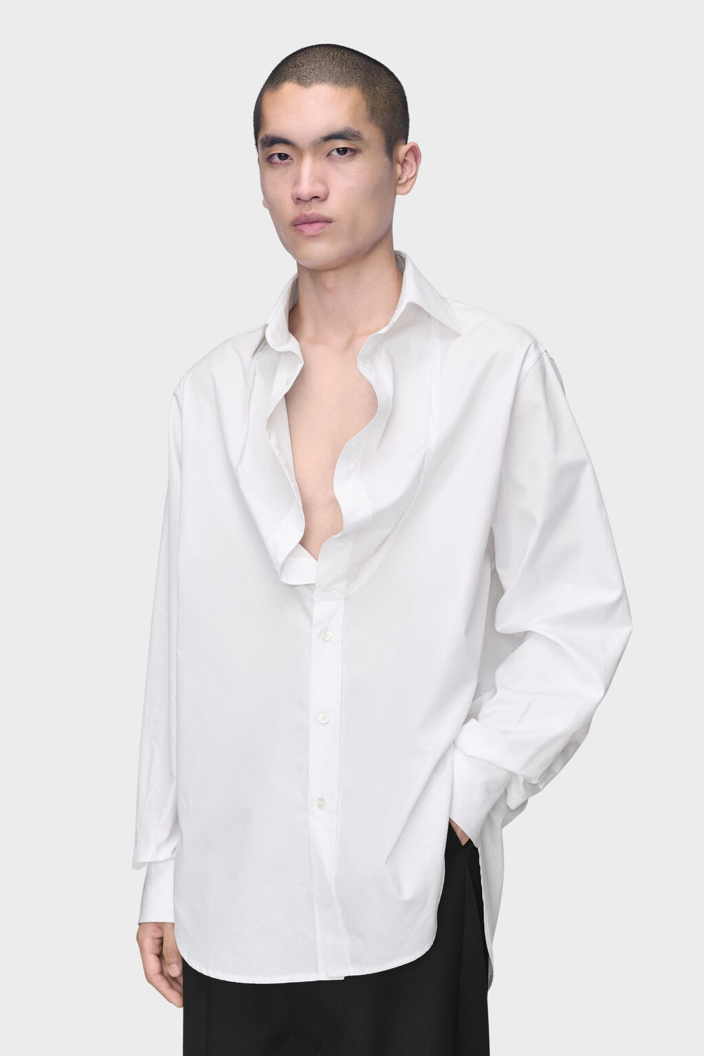 Folded Collar Cotton Shirt 5