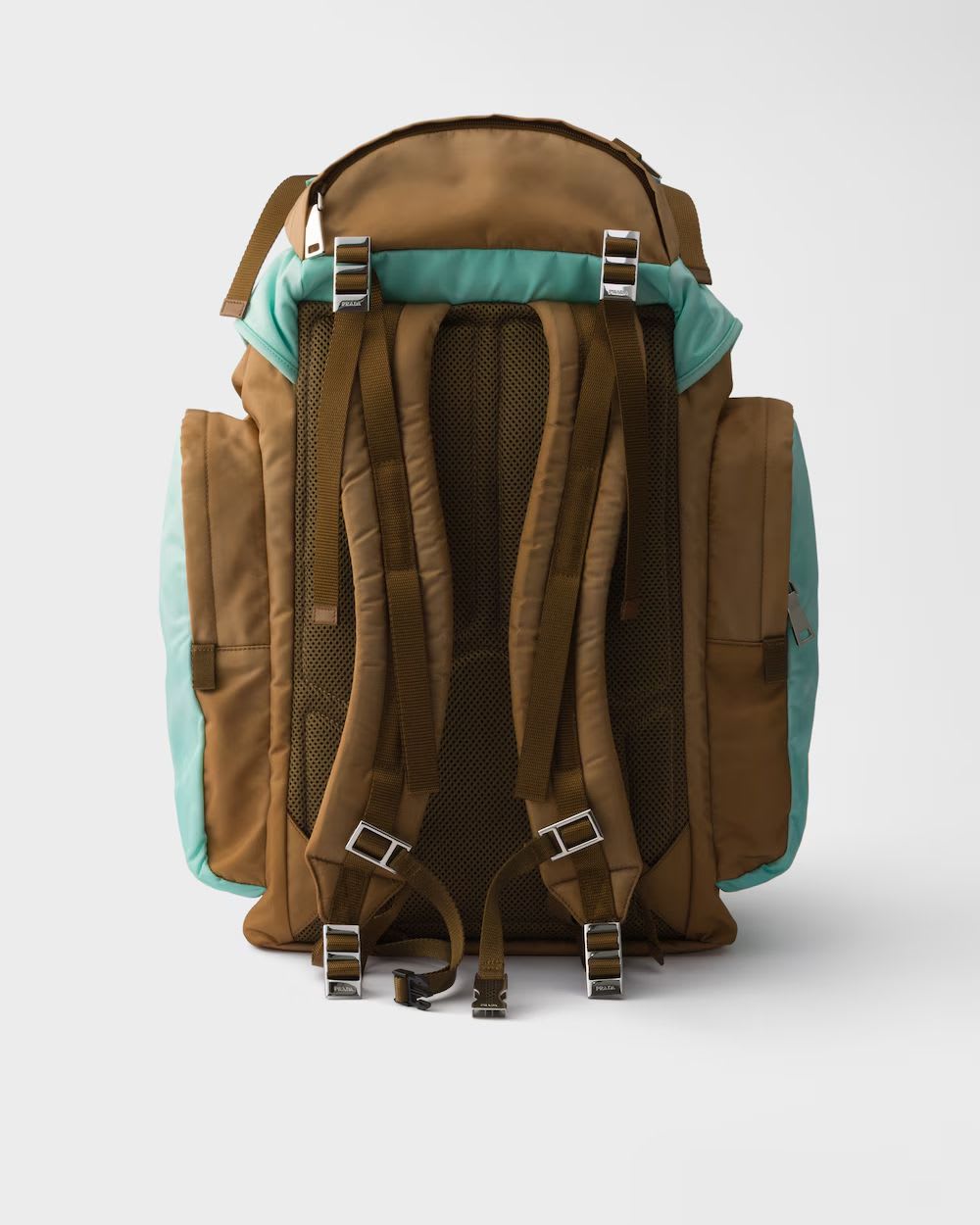 Large Re-Nylon and Saffiano leather backpack 3