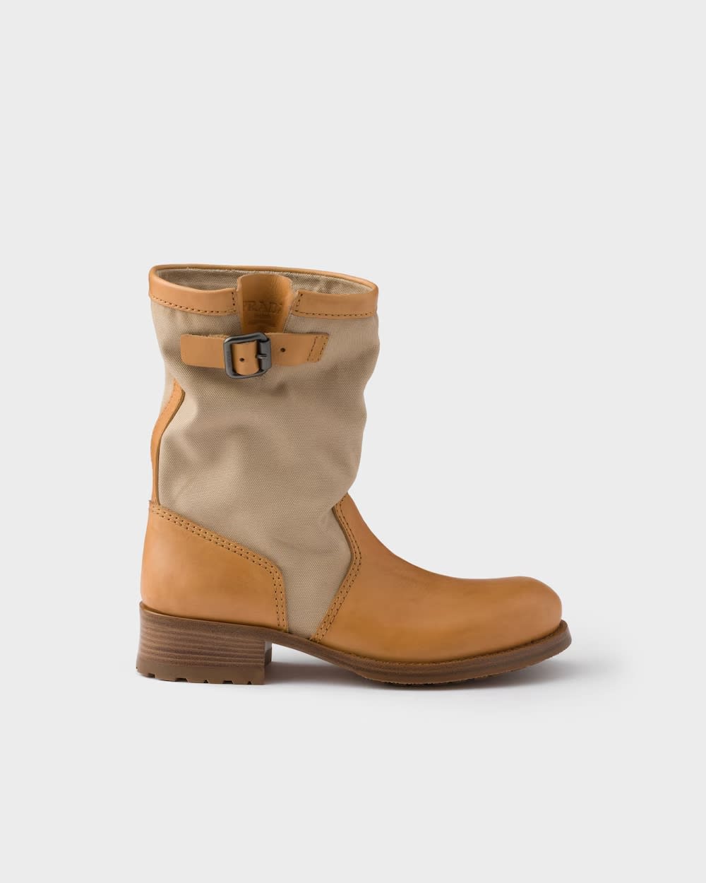 Leather and canvas boots
