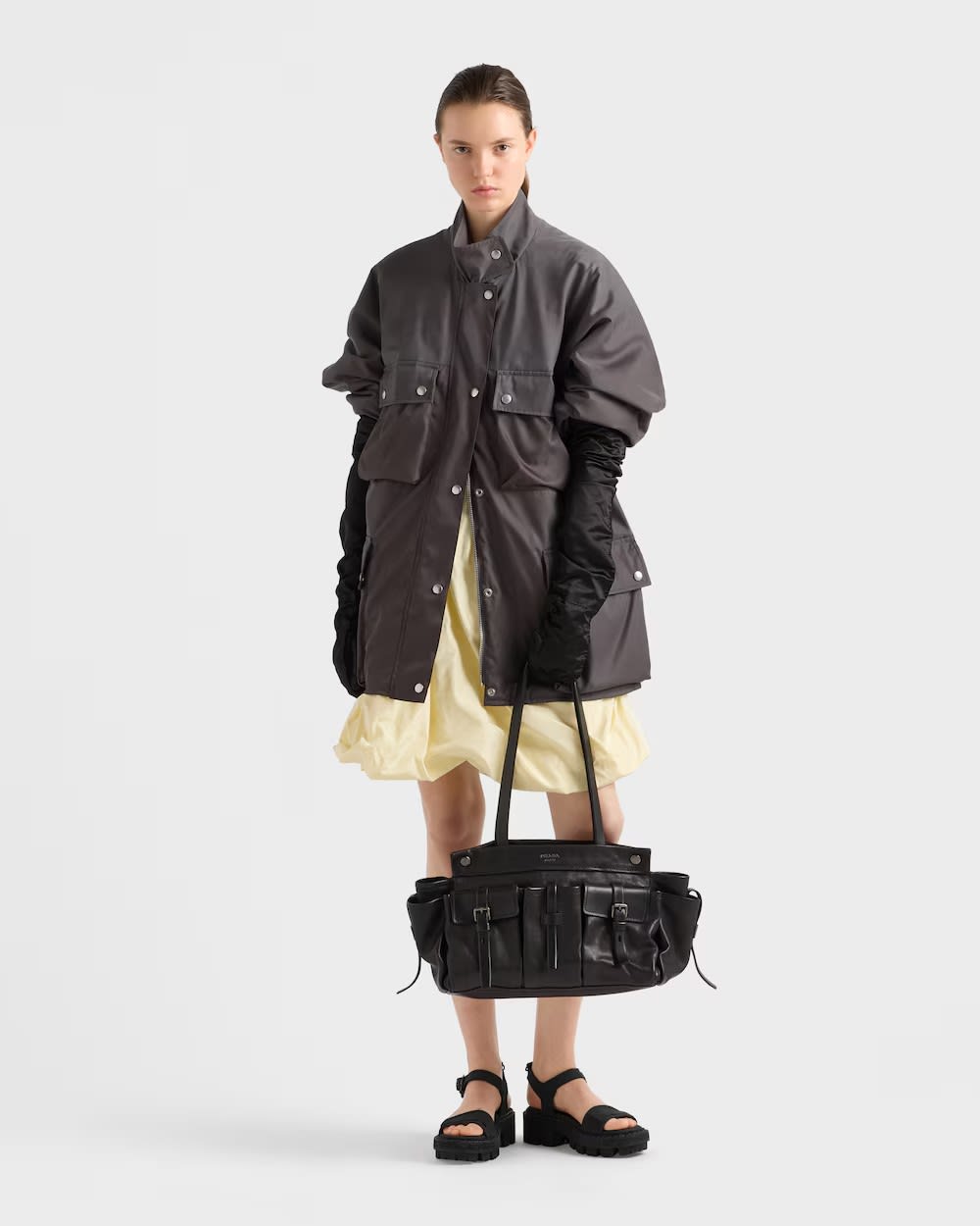 Prada Route large leather tote bag 3