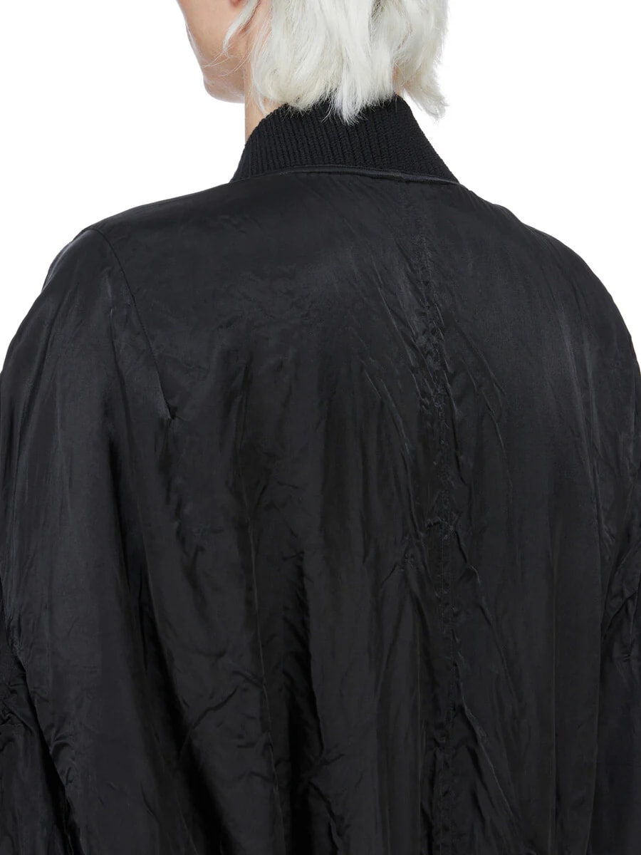 RICK OWENS SS26 TEMPLE SECCHIA FLIGHT IN BLACK CUPRO SATIN 3