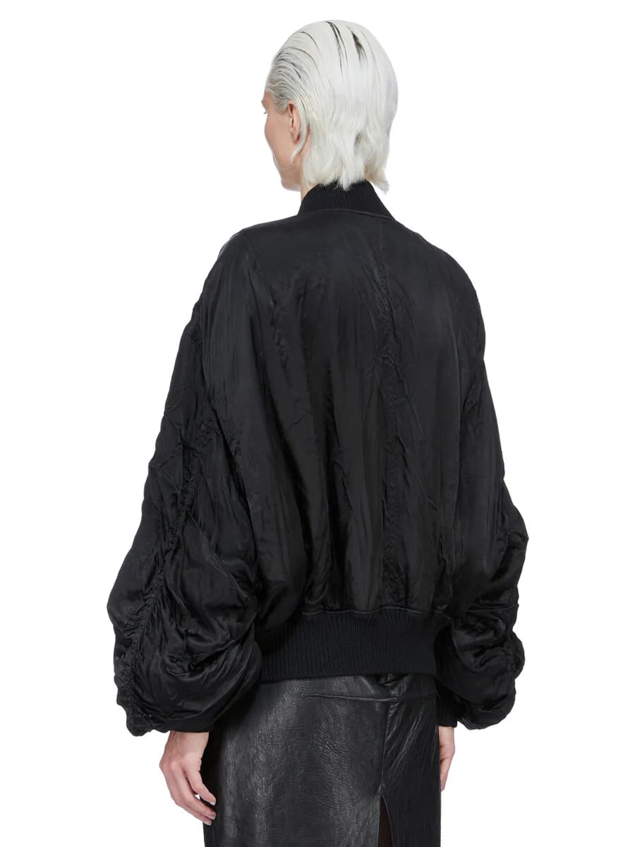 RICK OWENS SS26 TEMPLE SECCHIA FLIGHT IN BLACK CUPRO SATIN 2