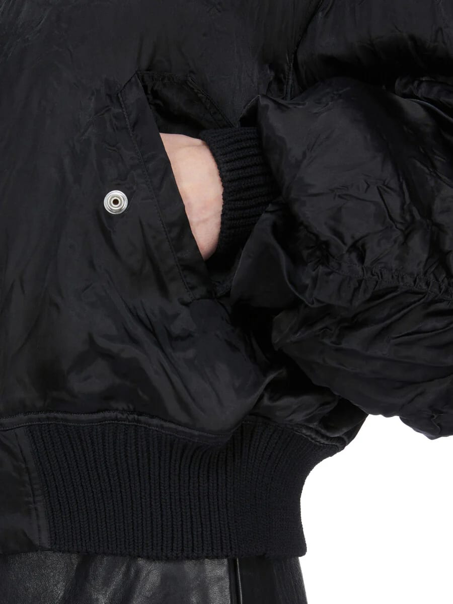 RICK OWENS SS26 TEMPLE SECCHIA FLIGHT IN BLACK CUPRO SATIN 4