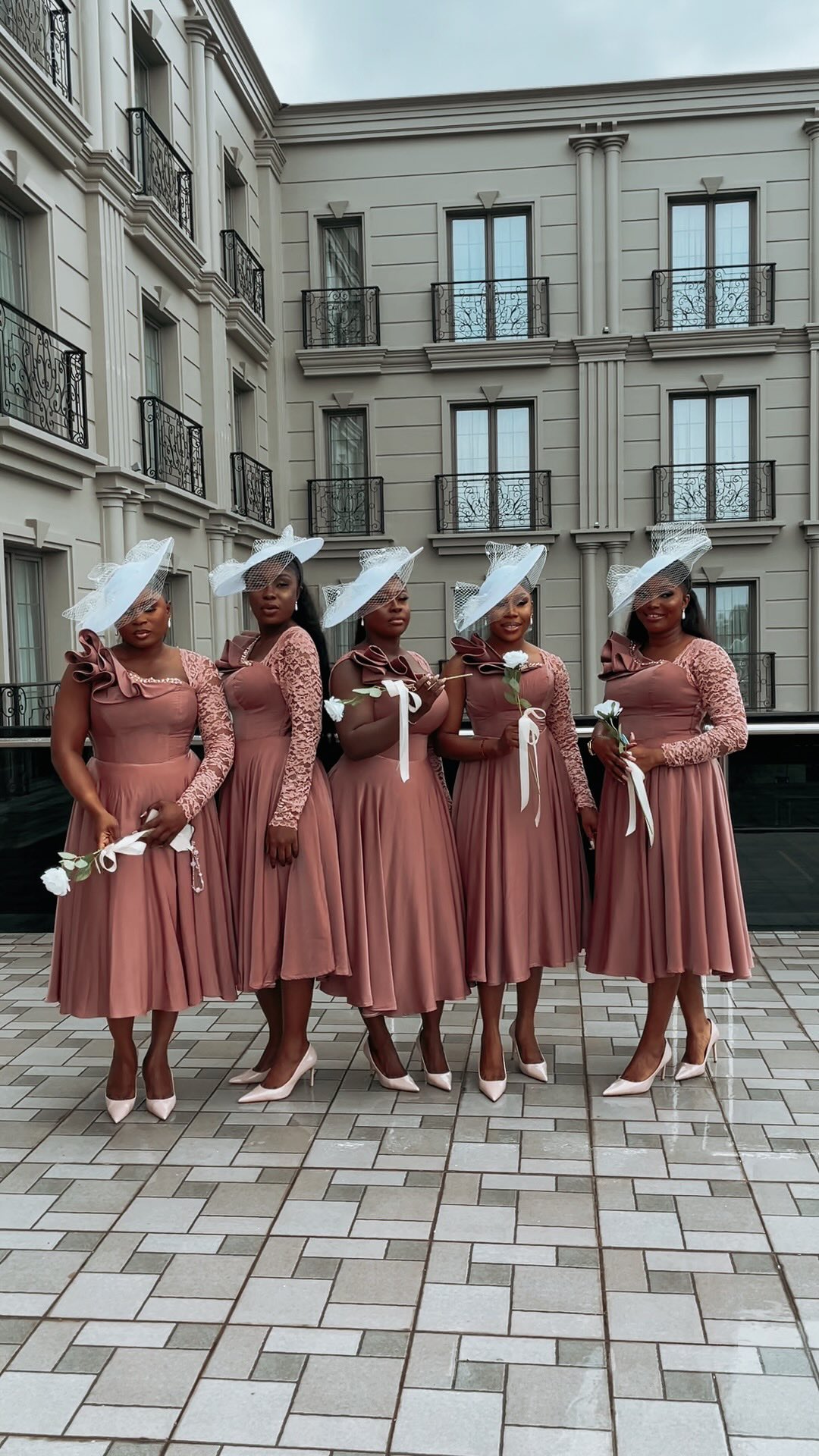 Beautiful Peach Gown with One-Arm Sleeve