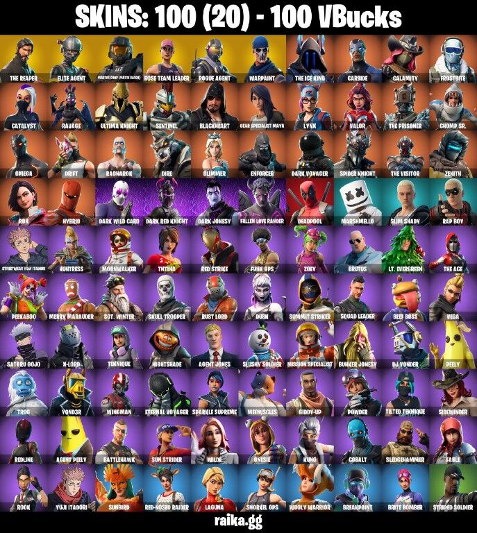 Fortnite Account ( PLAYSTATION / XBOX / PC / NINTENDO ) (The Reaper, Take the L, OG STW, Elite Agent) (100 Skins)