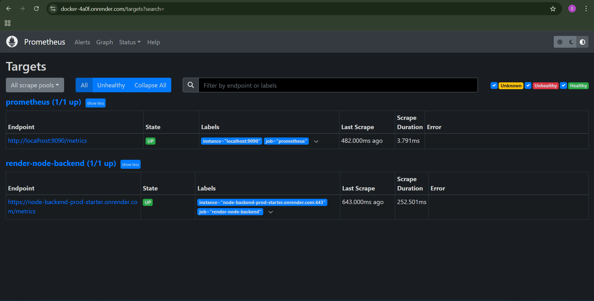 Prometheus Dashboard