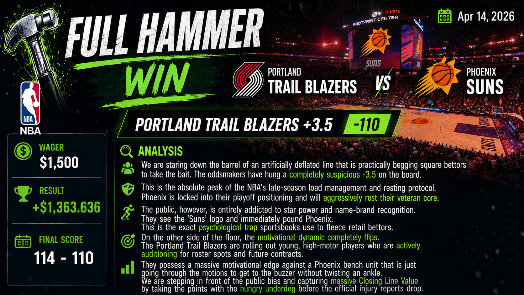 Portland Trail Blazers vs Phoenix Suns