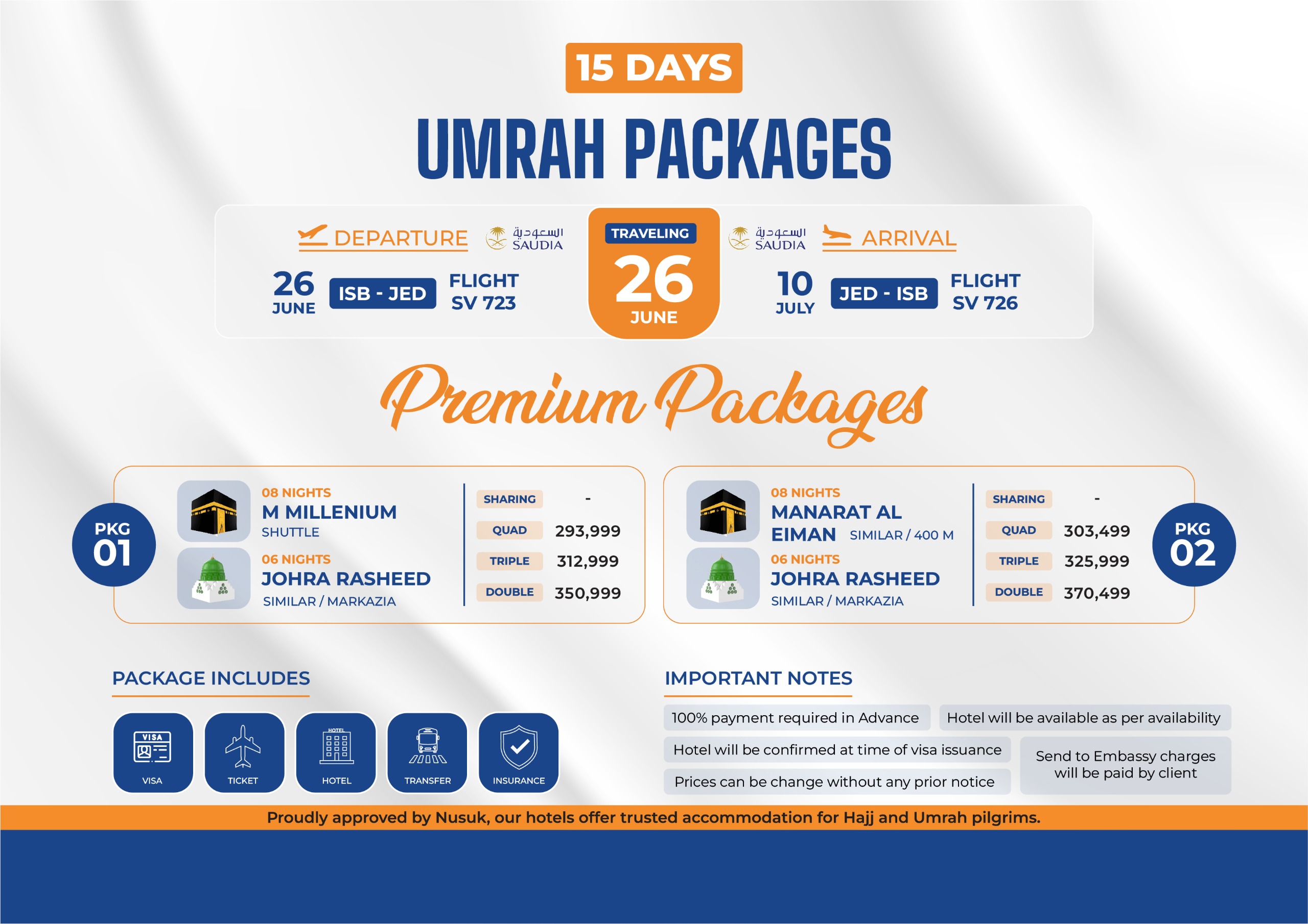 Umrah Group Packages – Economy Package