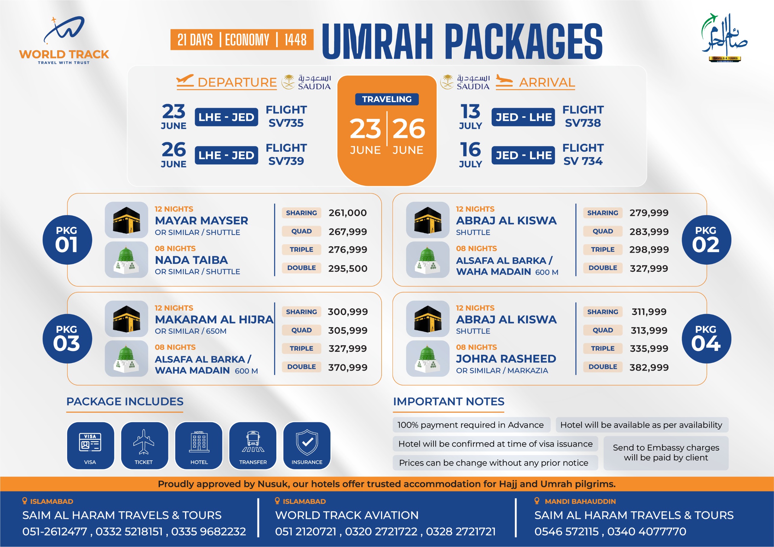 Umrah Group Packages – VIP Package