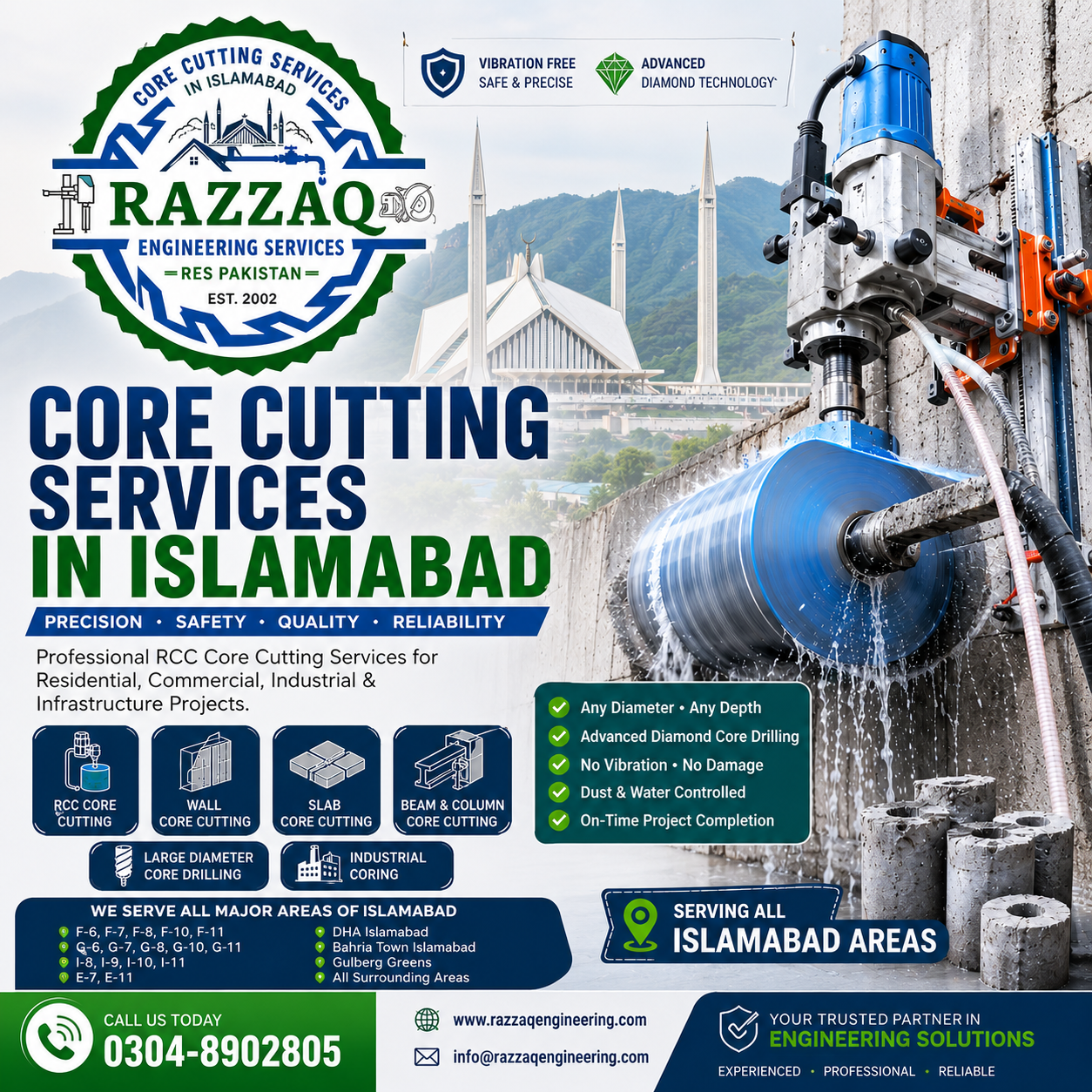 Core Cutting Services in Islamabad