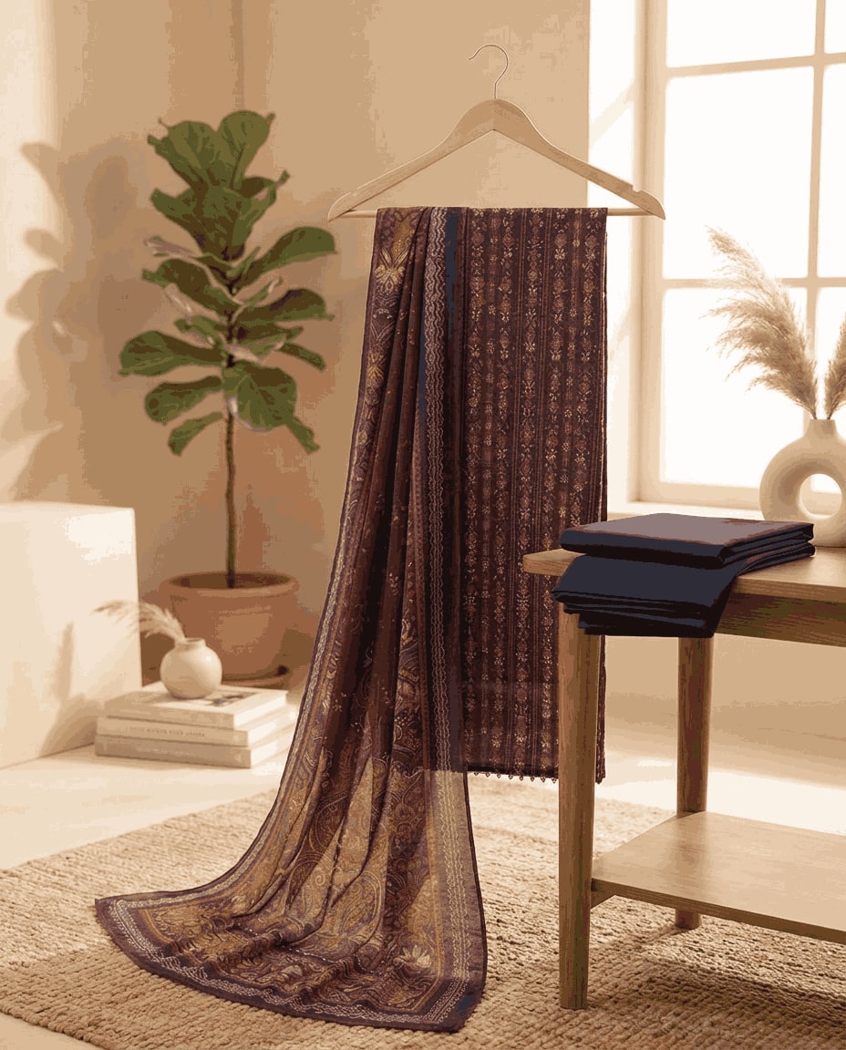 Salina Lawn Print 3-Piece Suit – Unstitched with Lawn Dupatta | Sabi Unique Collection