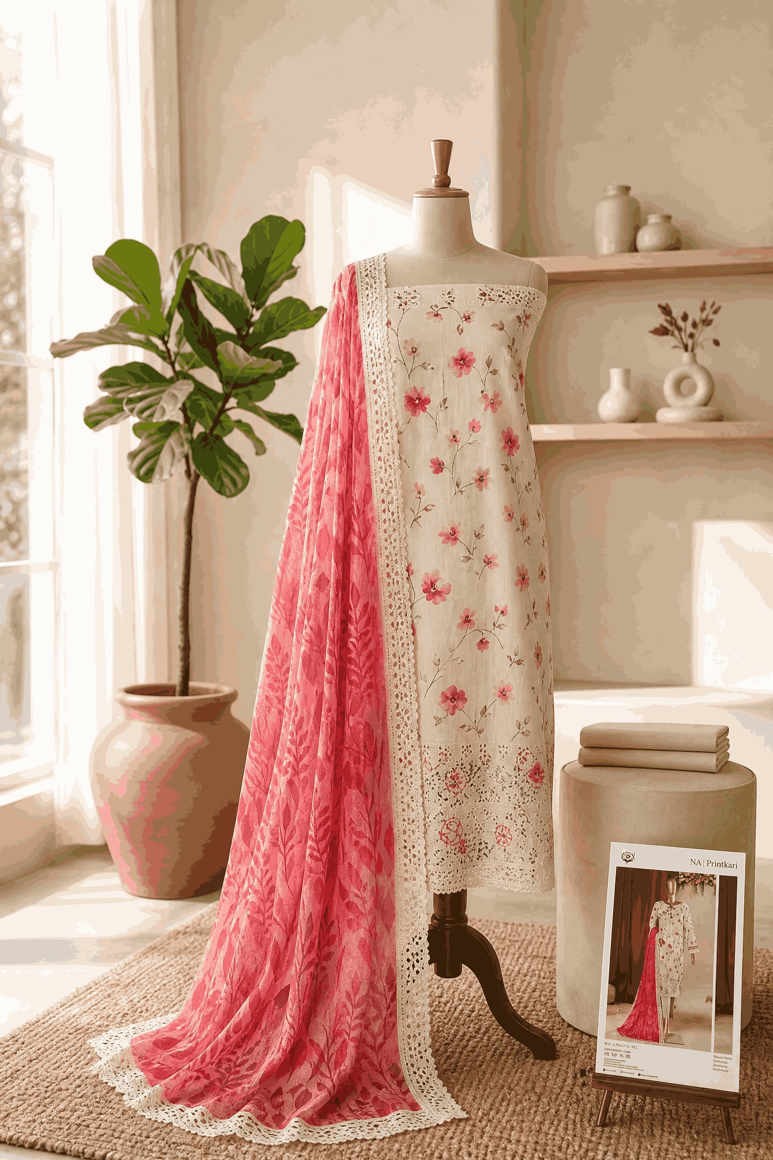 Lawn Chikan Kari Unstitched Suit - Elegant & Affordable