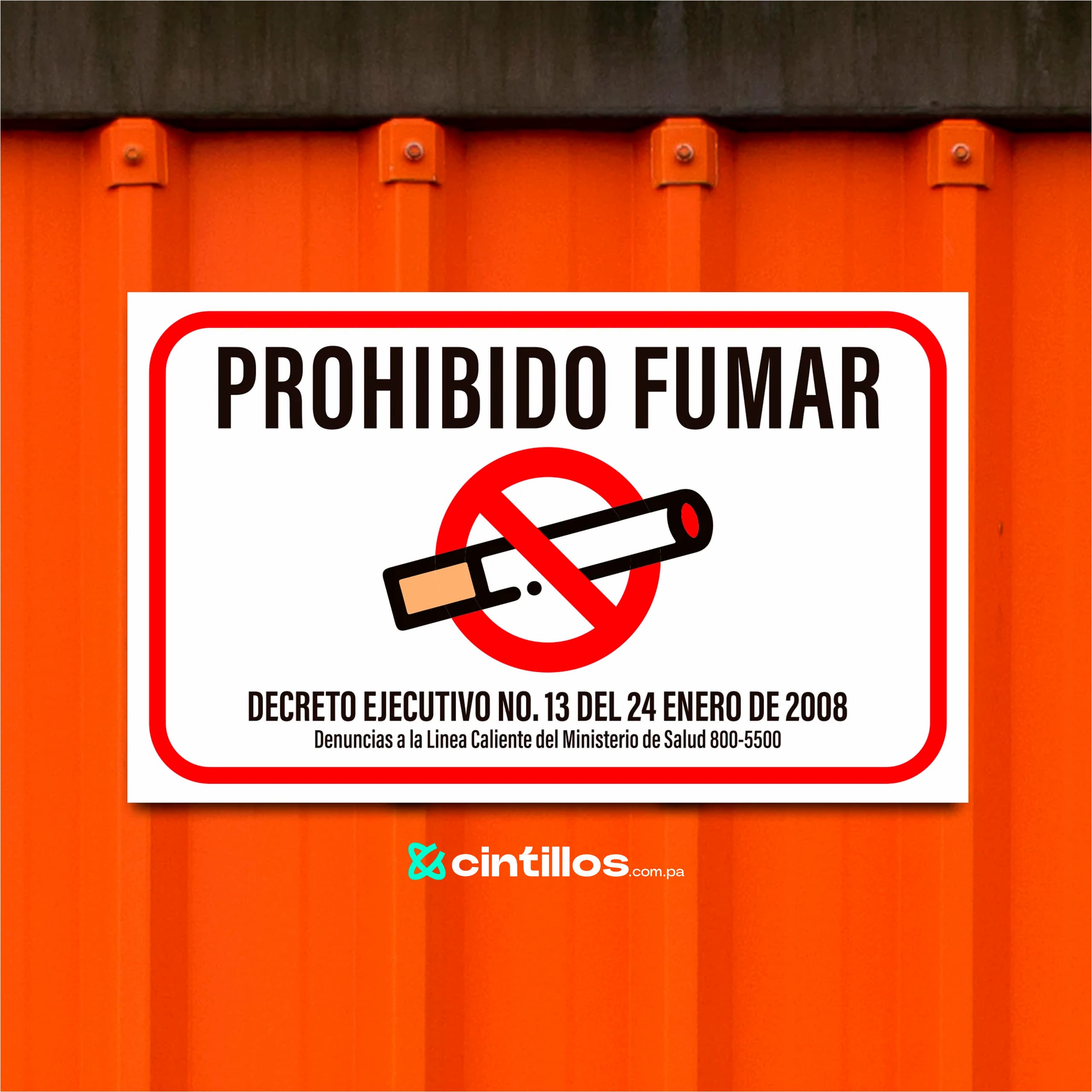 Letrero Prohibido Fumar (14×8.5″)