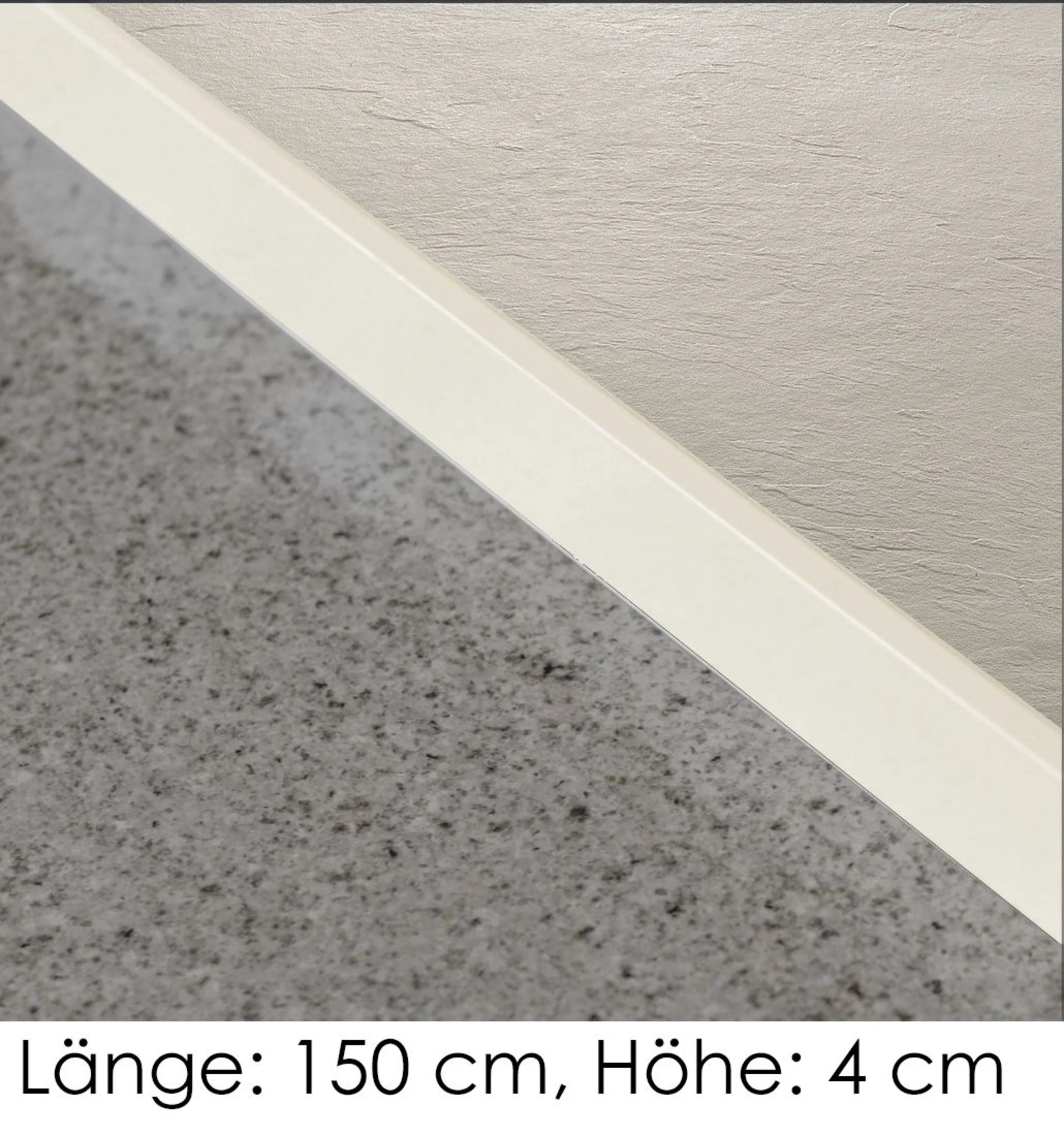 Sichtkantenprofil, Stahl, 150 cm Länge, Höhe: 4 cm, creme Sichtkantenprofil, Stahl, 150 cm Länge, Höhe: 4 cm, creme