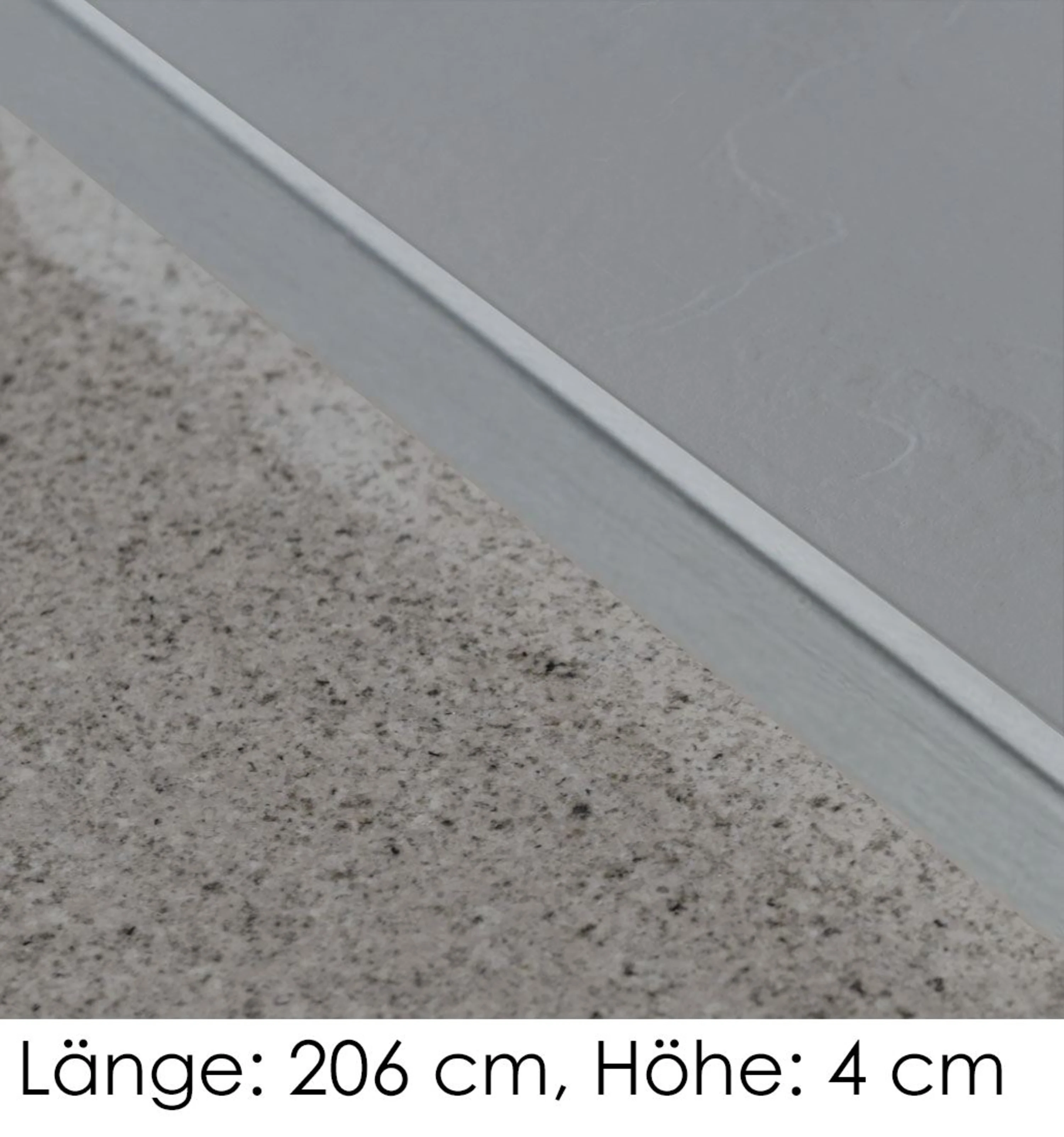 Sichtkantenprofil, Stahl, 206 cm Länge, Höhe: 4 cm