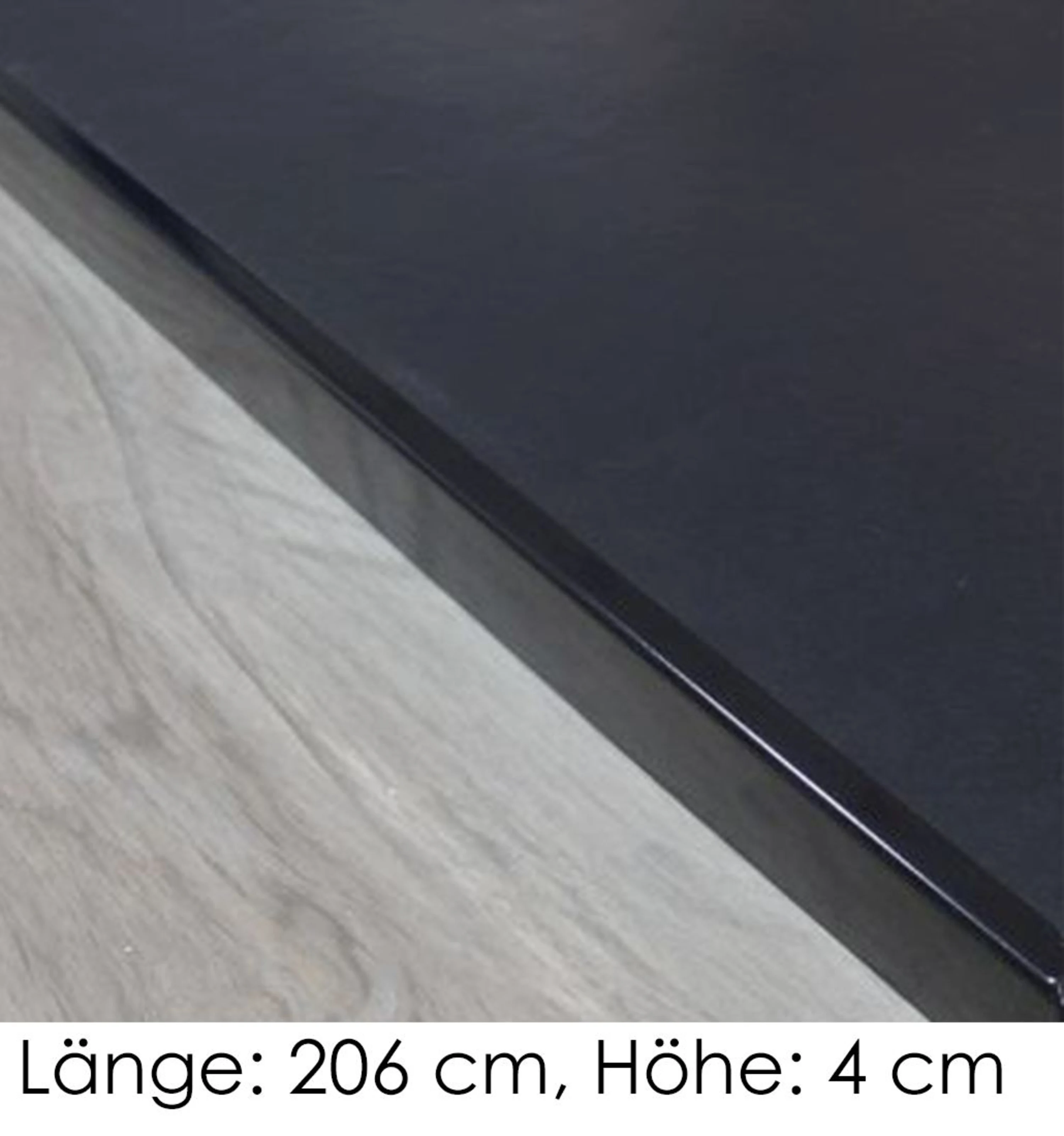 Sichtkantenprofil, Stahl, 206 cm Länge, Höhe: 4 cm, schwarz