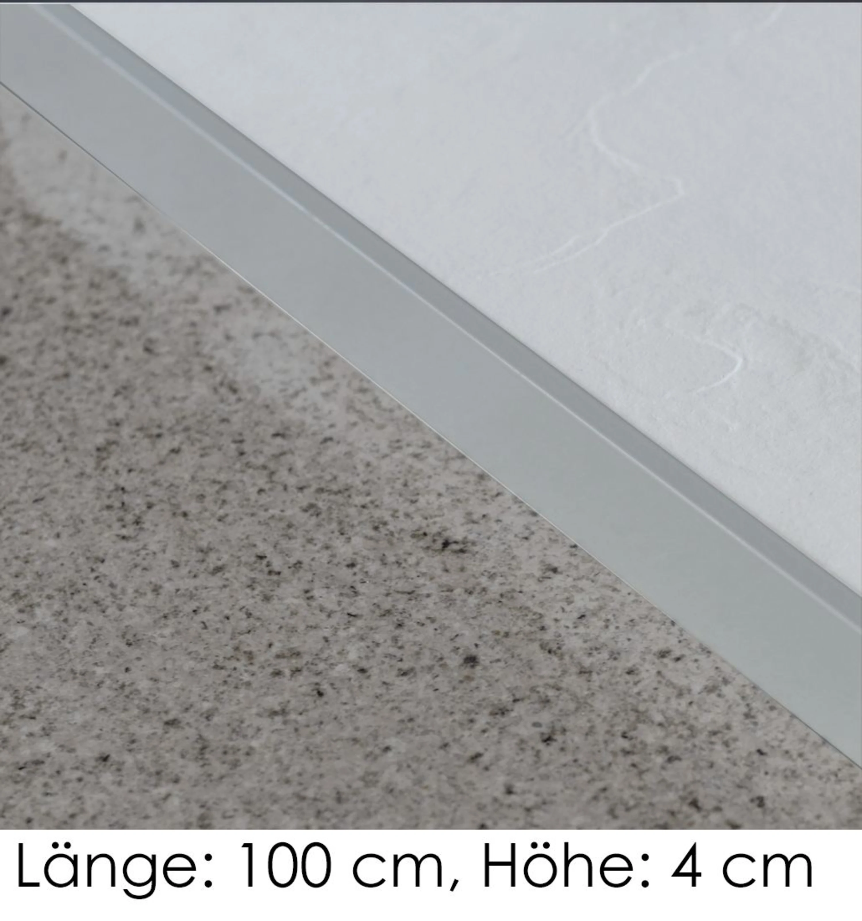 Sichtkantenprofil, Stahl, 100 cm Länge, Höhe: 4 cm, zement