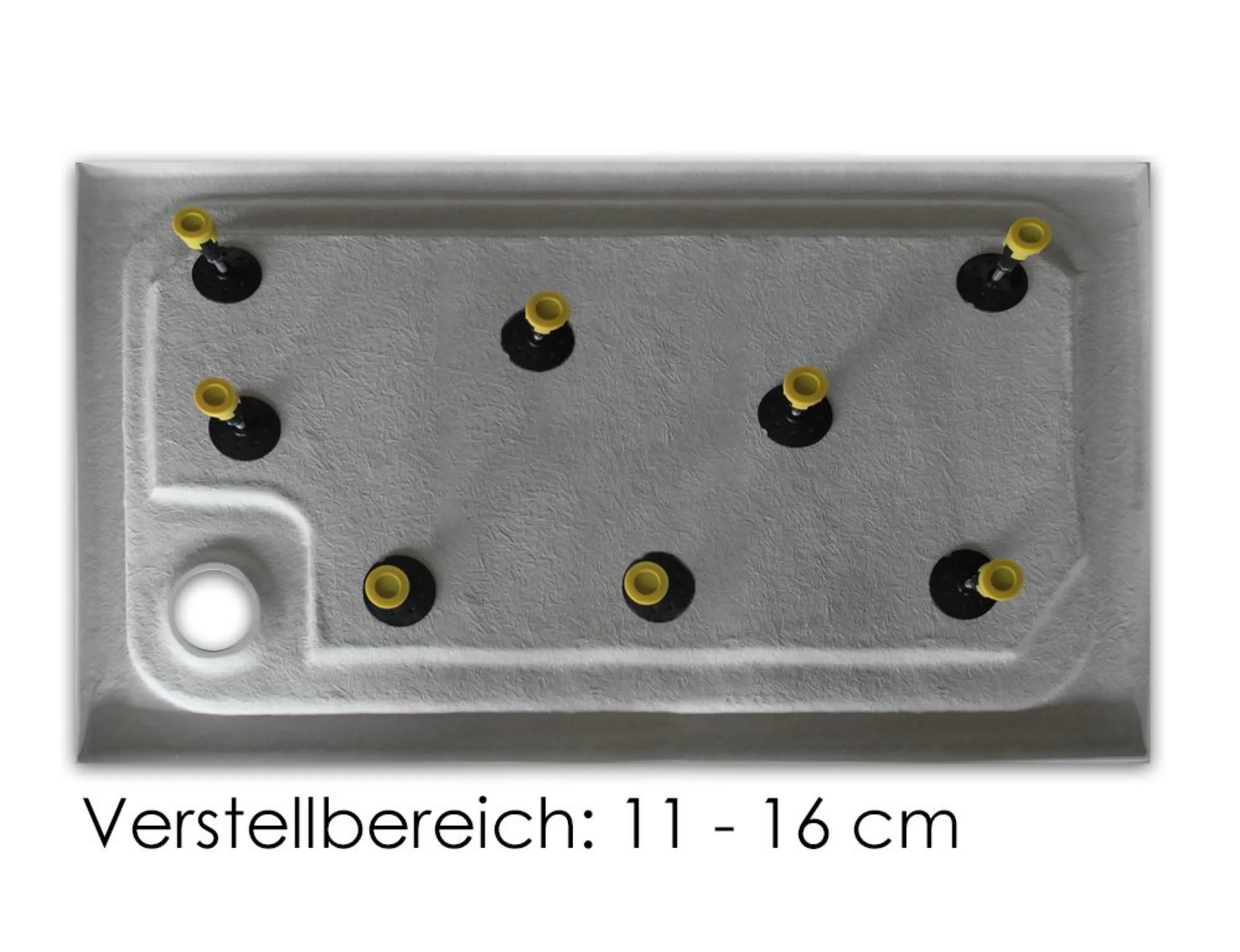 Duschwannenfüße standard (8 Stück) Verstellbereich: 11 - 16 cm für Duschwannen > 140 cm